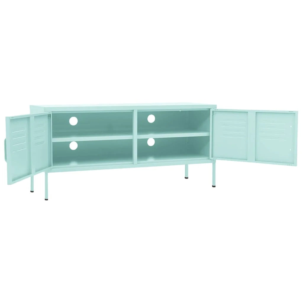 Mobile TV multimediale scaffale TV mobile TV sala da pranzo soggiorno camera da letto verde menta 105 x 35 x 50 cm acciaio verde 02_0027689