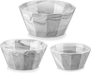 Set di contenitori in ceramica per zuppe, set di contenitori in granito grigio per 3 (34/26/16 oz), contenitore in porcellana per insalata di frutta, resistente a lavastoviglie e microonde