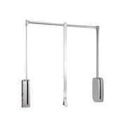 Emuca Appendiabiti per armadio Sling, 600 - 830, Cromato brillo, Acciaio e Tecnoplastica, 1 u.