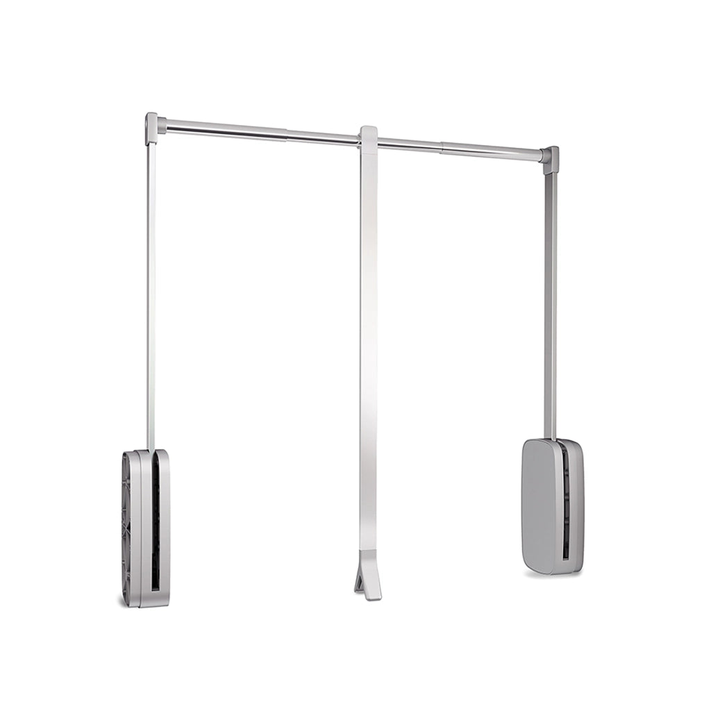 Emuca Appendiabiti per armadio Sling, 600 - 830, Cromato brillo, Acciaio e Tecnoplastica, 1 u.