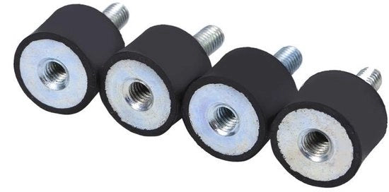 4x Avvolgimenti in gomma shockassorbenti M8 M6 anti-vibrazione silentblocco per compressori macchine di estrazione di olio generatori lavatrici ecc. (VD20 x 15 M6 x 18)