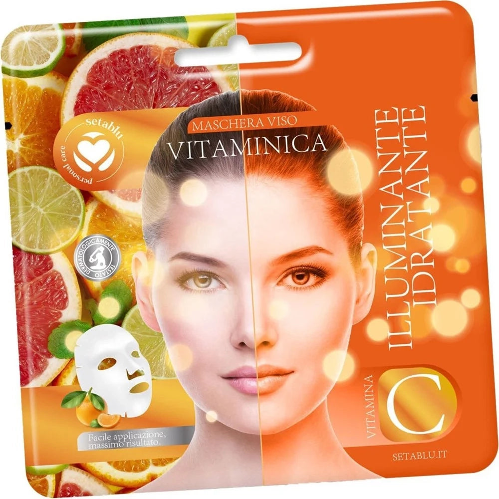 Trade Shop - Maschera Viso Illuminante Idratante Con Vitamina C Cura Pelle Facile Applicazione 408355 -