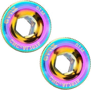 Crankschiene - Set di viti di fissaggio per crankschiene 2 pezzi, Fissaggi per crankschiene da bicicletta da strada e da mountain bike, Copertura in alluminio M18 per capsula di crankschiene.