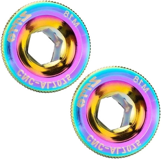 Crankschiene - Set di viti di fissaggio per crankschiene 2 pezzi, Fissaggi per crankschiene da bicicletta da strada e da mountain bike, Copertura in alluminio M18 per capsula di crankschiene.