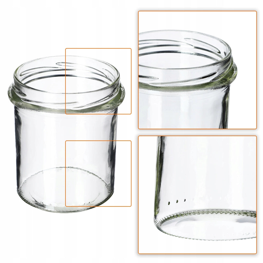 KADAX 10 pezzi Barattoli da 350 ml per miele, conserve, marmellata, tappi e coperchi Fi 82