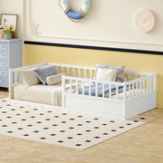 Letto Montessori per Bambini in Pino ¨C MINIMAL ¨C 90x200 Bianco, Rete a Doghe, Sponda