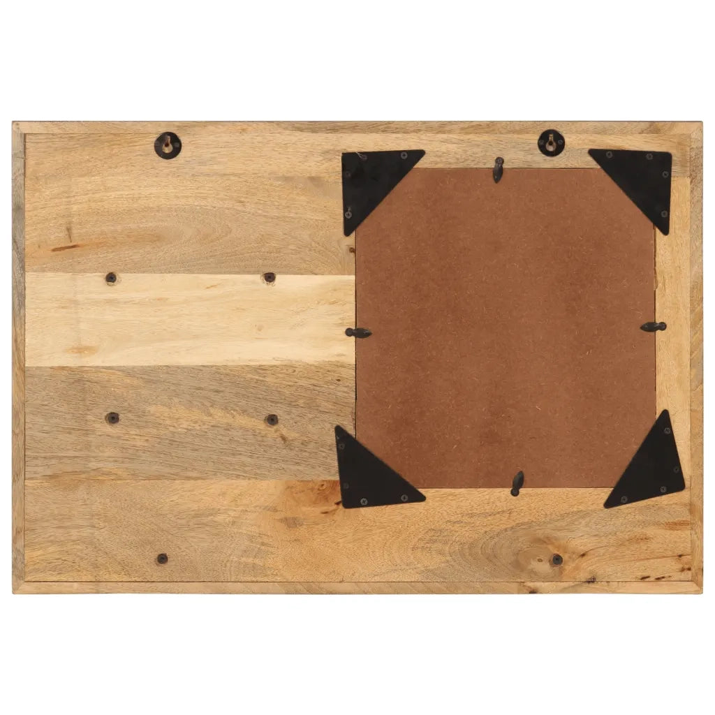 Specchio con Ripiani-Mensola con Specchio 80x8x55 cm Vetro e Legno Massello di Mango
