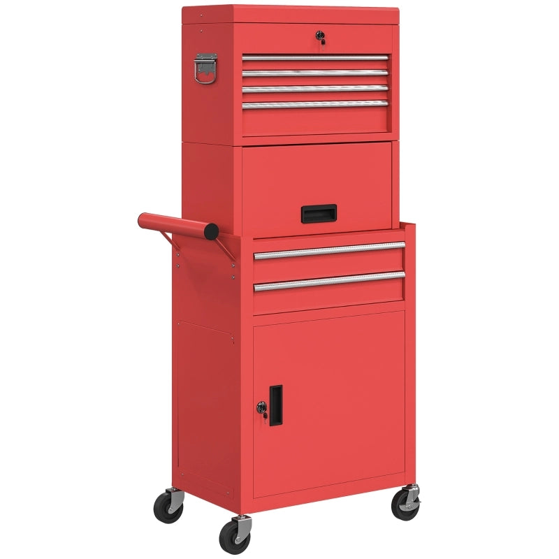 CARRELLO PORTAUTENSILI 62x39,5x82 cm in acciaio rosso