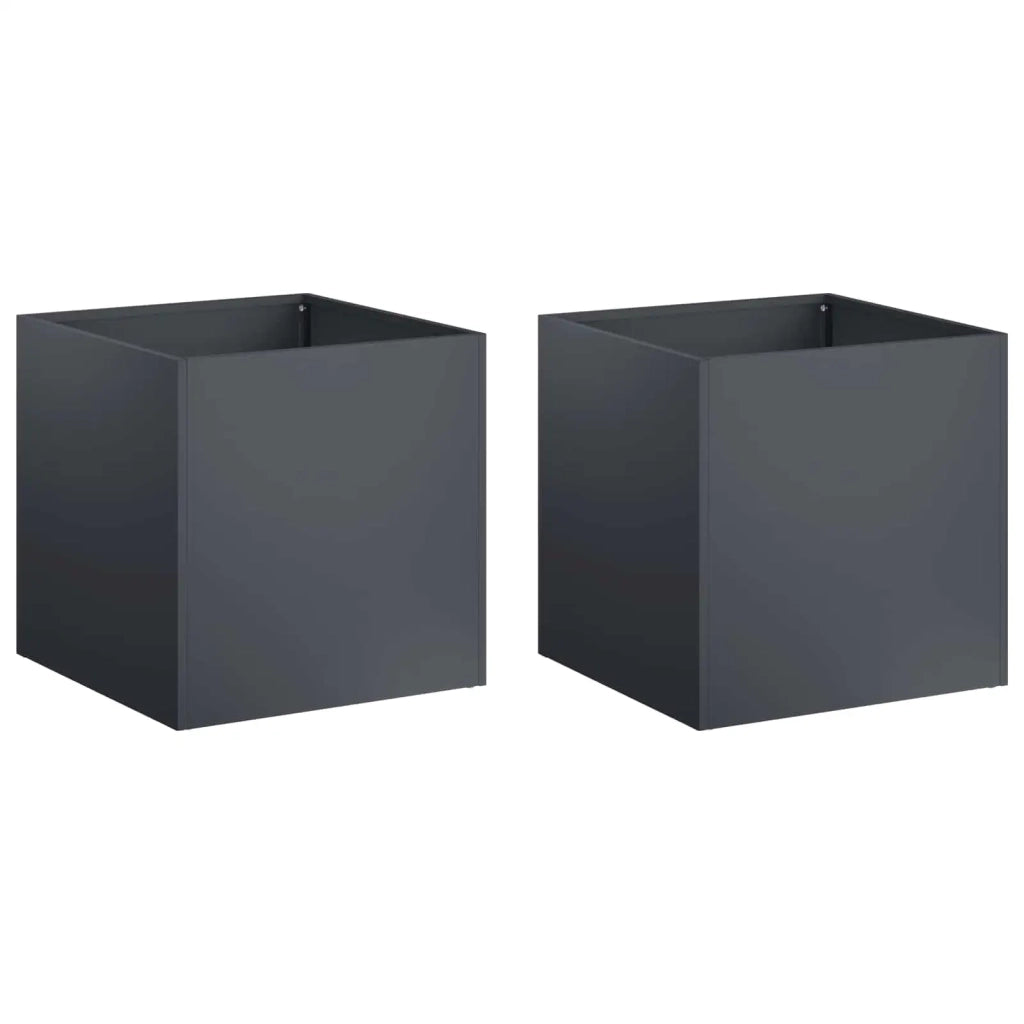Vaso da giardino 2 pz Antracite 35 x 35 x 35 cm 8004957