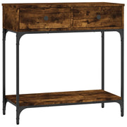 Tavolino Consolle | Tavolo d'Ingresso Rovere Fumo 75x34,5x75cm Legno Multistrato