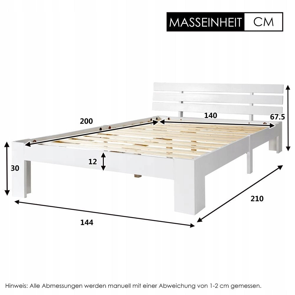 Letto matrimoniale - Xylo - 140 x 200 cm - Bianco