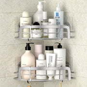 Plancia doccia senza fori, plancia doccia, 2 pezzi con 4 ganci, plancia doccia per parete in acciaio inossidabile, accessori per la doccia, supporto per shampoo doccia
