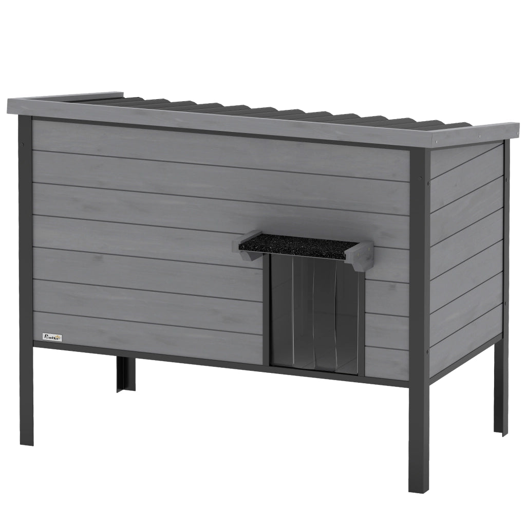 Casetta per Gatti Esterno ¨C zephmum ¨C 85x55x70 cm Grigio Chiaro