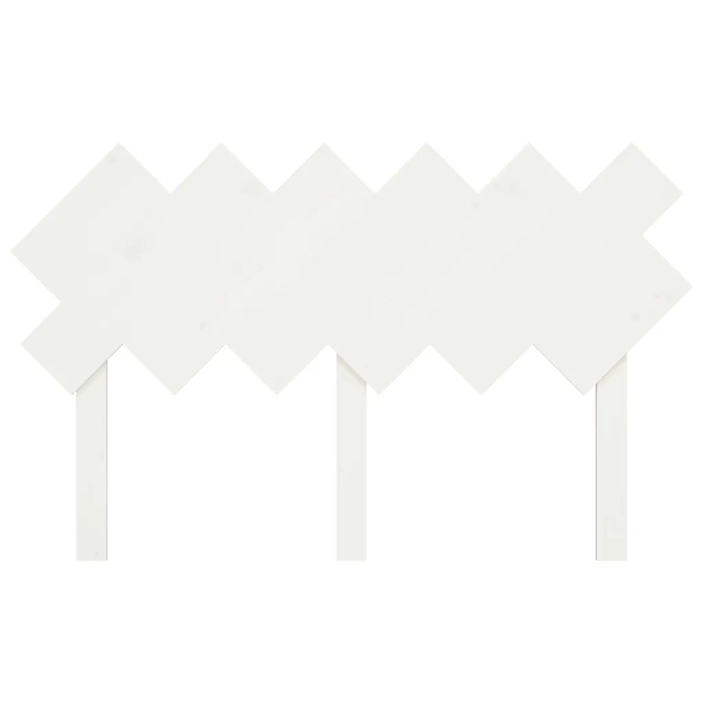 Testiera per Letto Bianca 132x3x81 cm Legno Massello di Pino