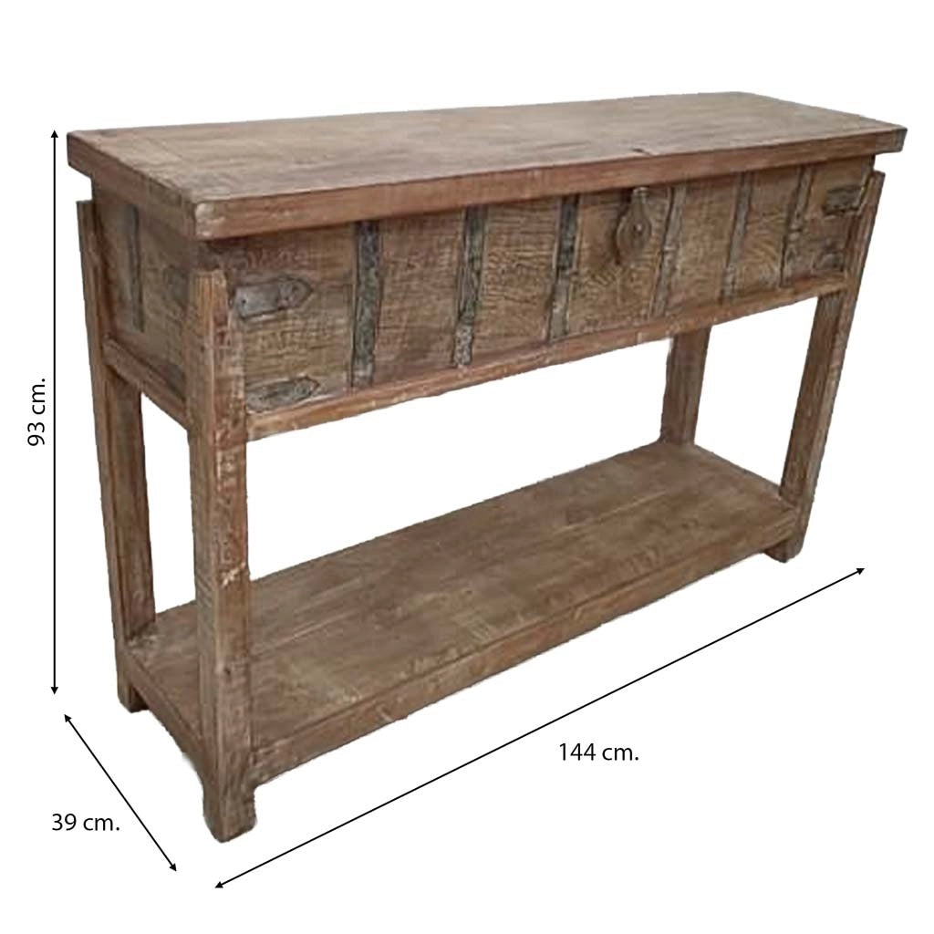 Crediera in legno fatto a mano 144x39x93h cm