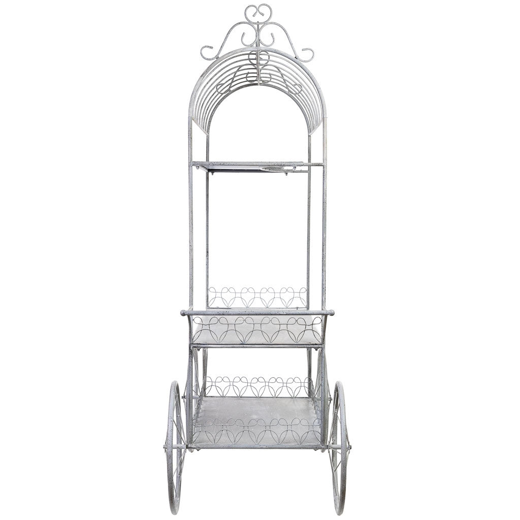 Carrello espositivo in metallo grigio 161,93x90,17x246,38h cm