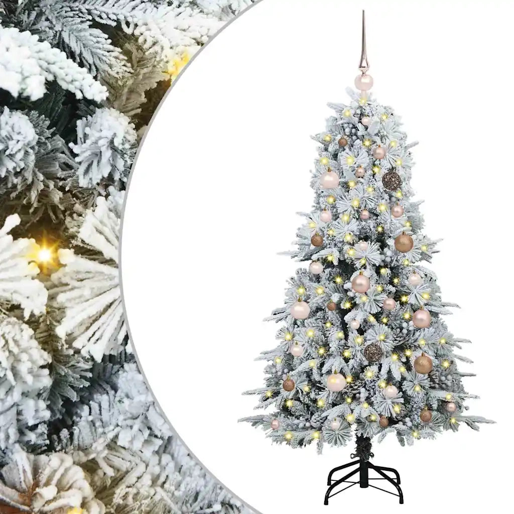 Albero di Natale Artificiale con Rami Pieghevoli Bianco 150 cm