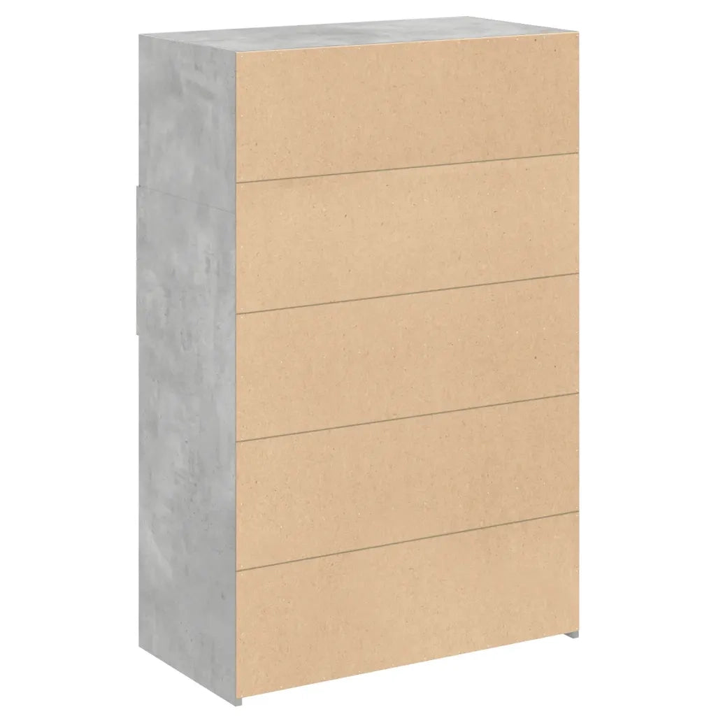 Credenza-Buffet-Armadio da cucina Grigio Cemento 80x42,5x124 cm in Legno Multistrato