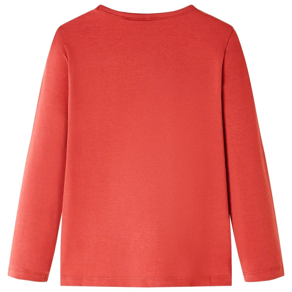 Maglietta da Bambina Maniche Lunghe Rosso Bruciato 140cod mxl 84691