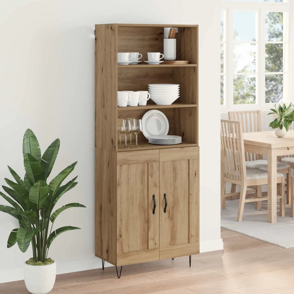 Credenza 2 pcs Rovere artigianale Legno multistrato 3416048