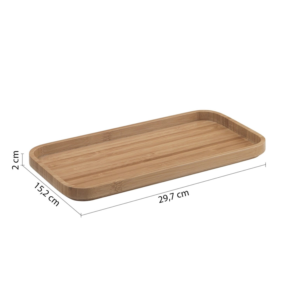 Vassoio portaoggetti d'appoggio bambù 1306 Gedy serie NINFEA Naturale