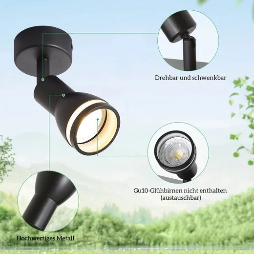 ZMH Faretto da soffitto moderni 1 fiamma GU10 metallo per portico cucina ufficio