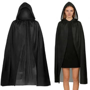 Costumi da Halloween - Cappuccio Nero - 20 Stickers di Tatuaggio Halloween - Unisex - Dimensioni 90/120/140 cm - Cappotto in Poliestere - Costume di Vampiro