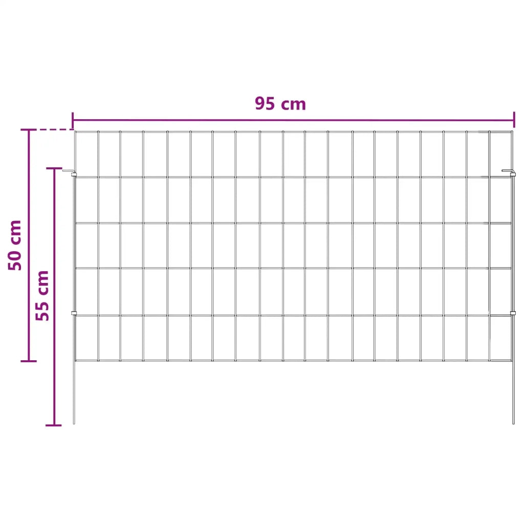 Recinzione da Giardino con Picchetti 24 pcs 95 x 50 cm Mesh 42042973