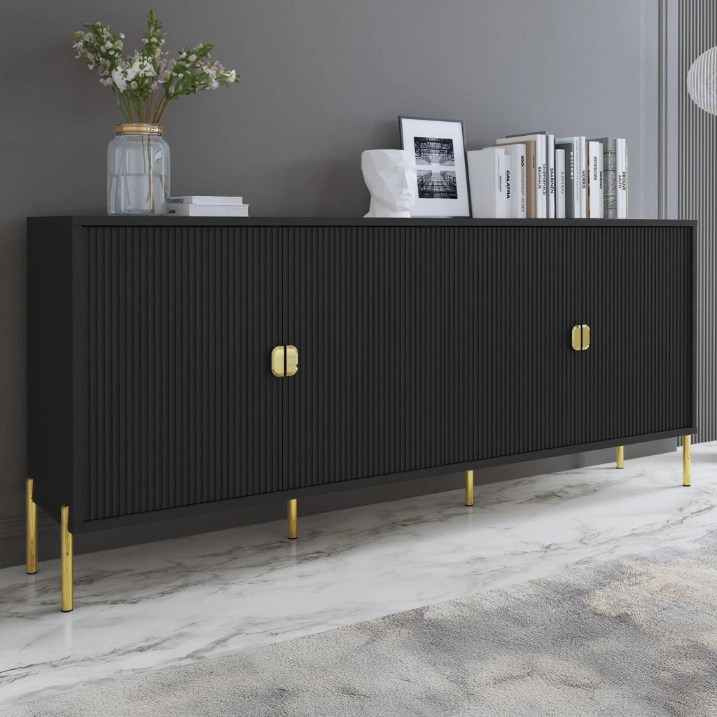 Madia Viale, Credenza Cassetti, 203x49x83h cm Nero