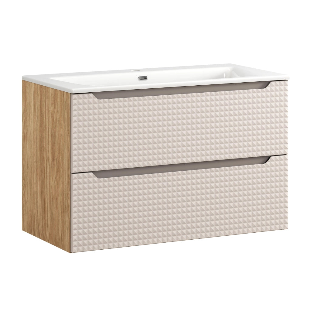 Set mobili bagno 90 cm con lavabo per mobile SKY Luxor Beige 90 x 1401 x 46 cm