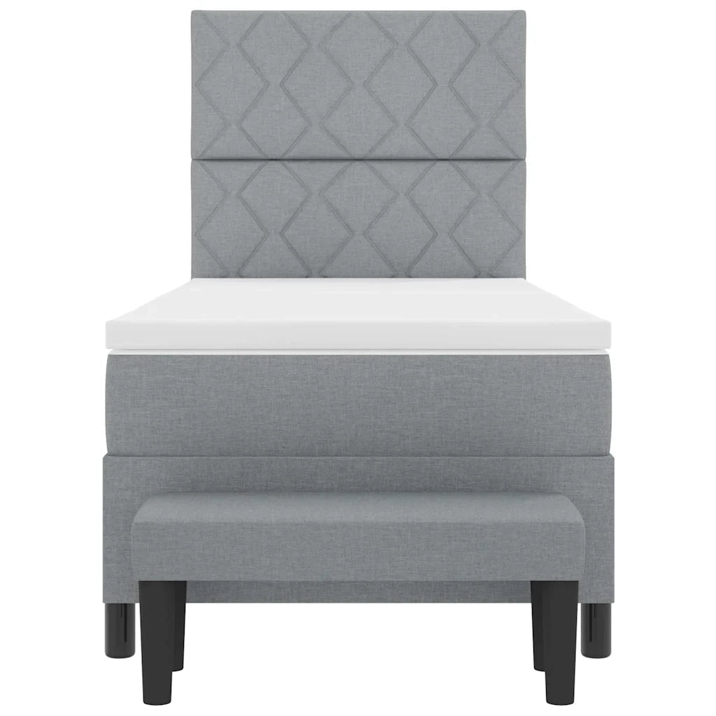 Letto a molle con materasso Grigio chiaro 90 x 200 cm Tessuto 3344114
