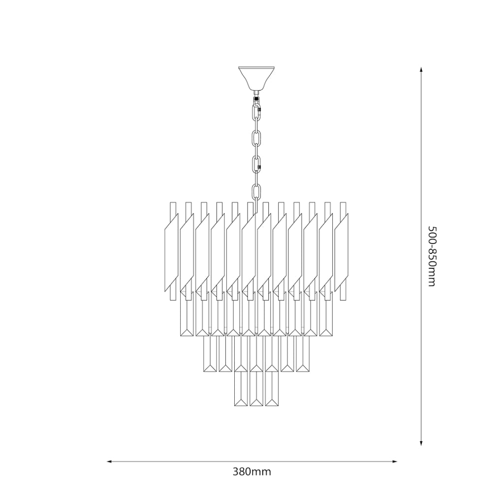 Lampadario CRISTAL in cristallo nero-oro 5xE14 Milagro