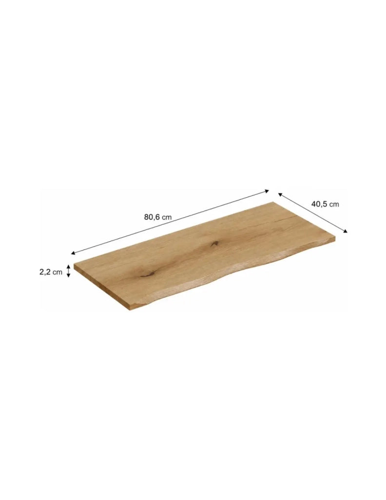Piano per lavabo NATOURA 80,6 cm in MDF effetto rovere chiaro con bordo naturale