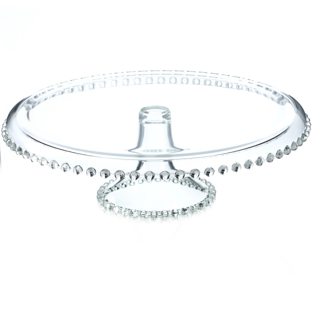 Alzata per torte KADAX, piatto da frutta in vetro con supporto, 32 cm