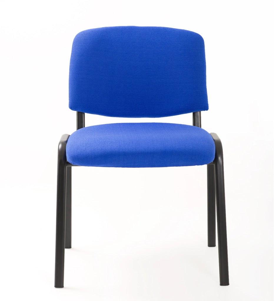 Set Di 6 Sedie Per Sala attesa Ufficio Studio Conferenza Riunione Ospite Impilabili Imbottite In Tessuto Blu