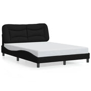 Letto matrimoniale | Letto per adulti | Giroletto senza Materasso Hvar Nero 120x200 cm Tessuto