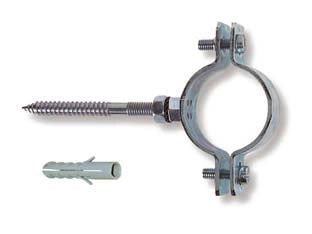 COLLARE PER TUBO IN ACCIAIO ZINCATO PER TUBI- - 3/8 p/tubi ø mm.15/19 tassello ø mm.10 - 10 pezzi QUALITY