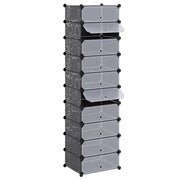 Scarpiera Modulare a 10 Scomparti-Scaffale per scarpe Nera