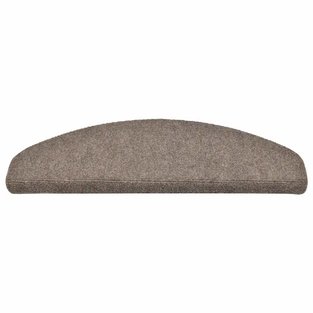 vidaXL Tappetini per scale autoadesivi 30 pz 65x21x4 cm beige semicircolari grandi