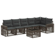 Set Divano da Giardino 7 pcs Grigio e Grigio Scuro polyrattan 3435131