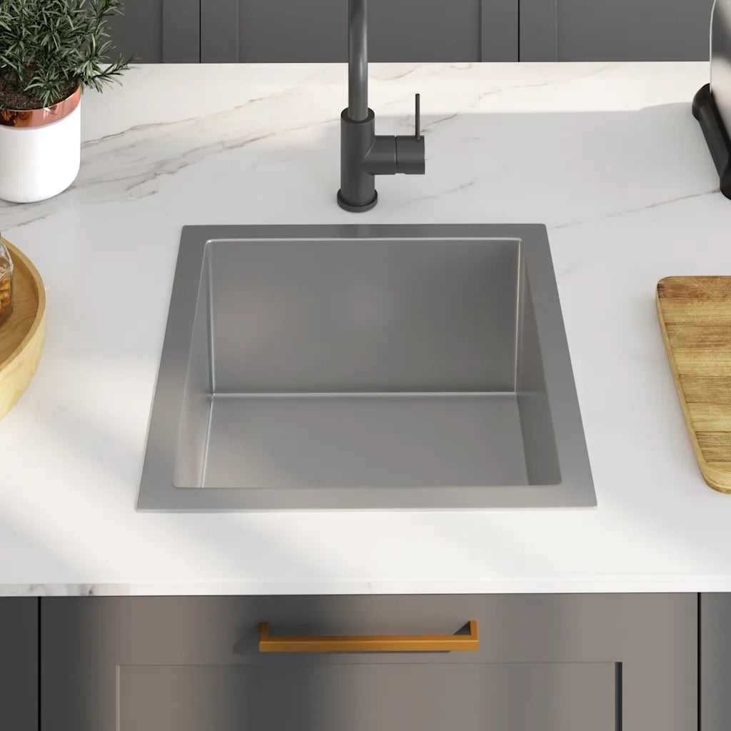 Lavello da Cucina Lavorato a Mano con Filtro in Acciaio Inox cod mxl 54041