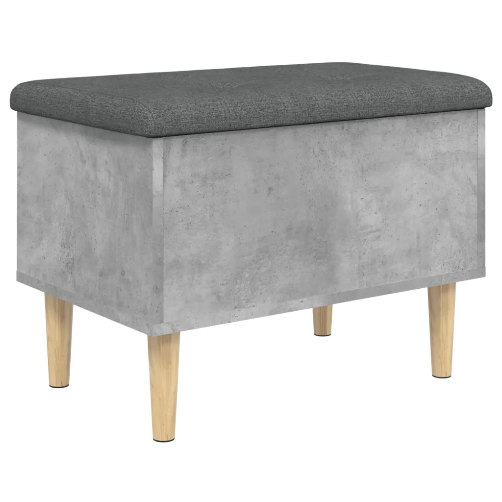 Panca Portaoggetti-Sgabello-Panca con Contenitore Grigio Cemento 62x42x46 cm Legno Multistrato