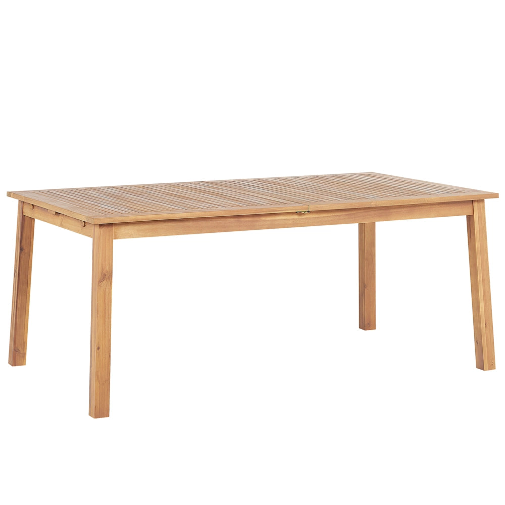 Tavolo da pranzo da giardino in marrone chiaro di acacia 180 - 240 x 100 cm allungabile 8 posti rettangolare