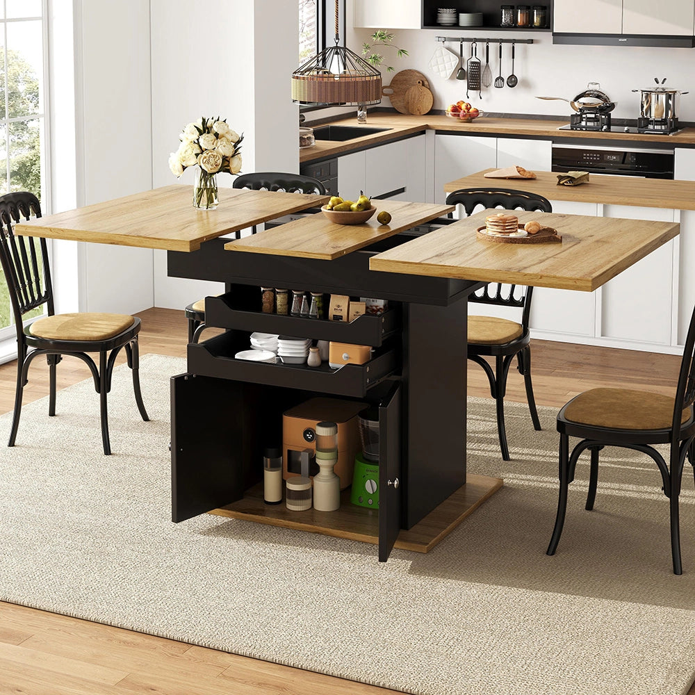 Tavolo estensibile - Xylo - 110-140x80cm con 2 cassetti e ripiano