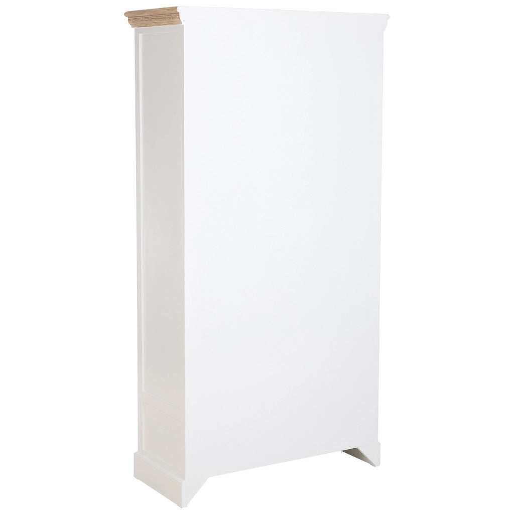 Vetrina in legno bianco con 2 ante e 2 cassetti 94x41x180,5h cm