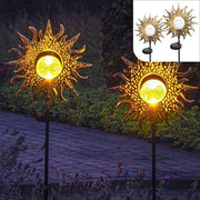 Illuminazione per Giardino alimentata da Energia Solare con Spia di Terra - Set da 2 - Illuminazione Esterna Decorativa a Led - Pannello Solare per Giardino Decorazione Esterna