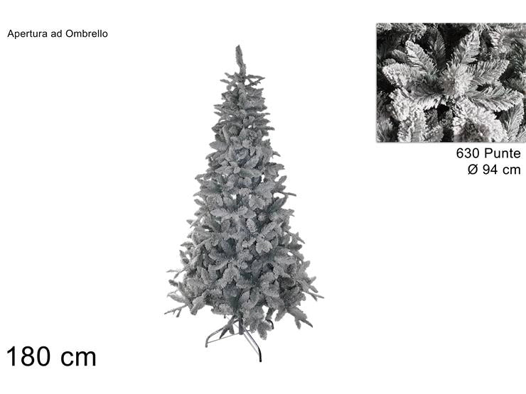 Albero di Natale Pino Innevato con 630 Rami 180 cm