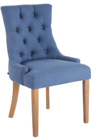 Poltrona da pranzo Aberdeen in tessuto blu,antico chiaro