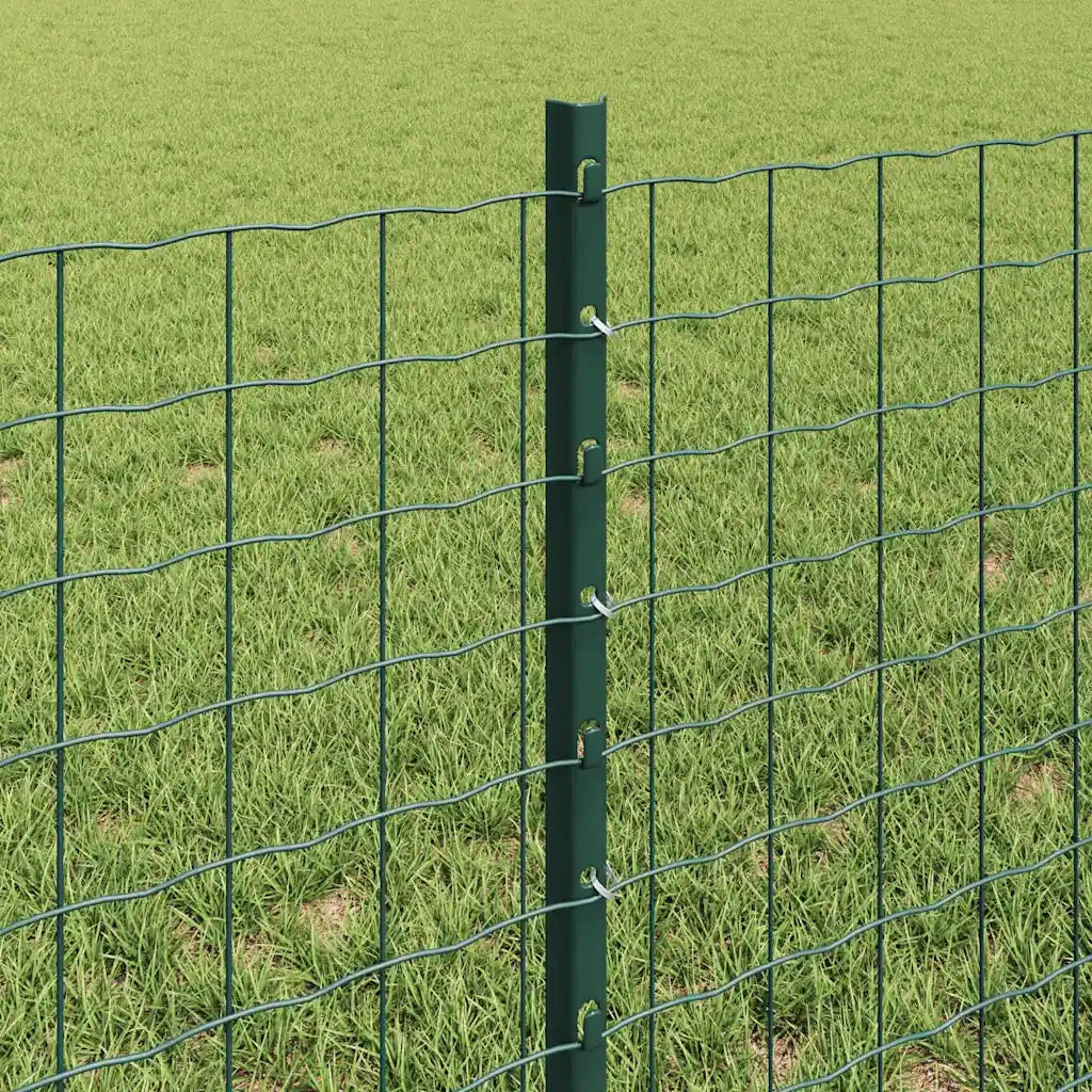 Palo della recinzione 22 pz Verde 100 cm Acciaio CFW8457229