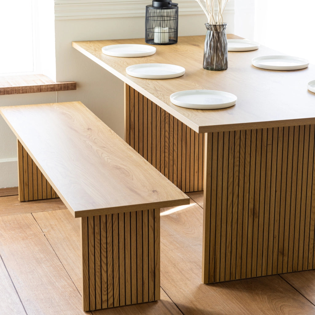 ALMASet di tavolo e 2 panche in stile scandinavo da 180 cm
